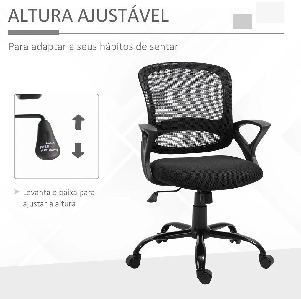 Vinsetto Cadeira de Oficina Ergonômica Cadeira de Escritório Basculant