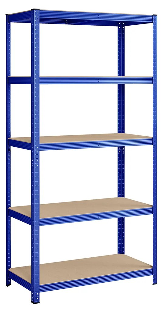 Estante SONGMICS de 5 níveis, estante de aço para armazenamento, montagem sem ferramentas, para garagem, galpão, capacidade de carga de 600 kg, 50 x 100 x 200 cm, azul GLR050Q01