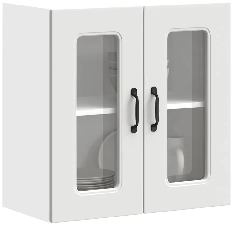 Armário de parede de cozinha porta vidro Kalmar branca