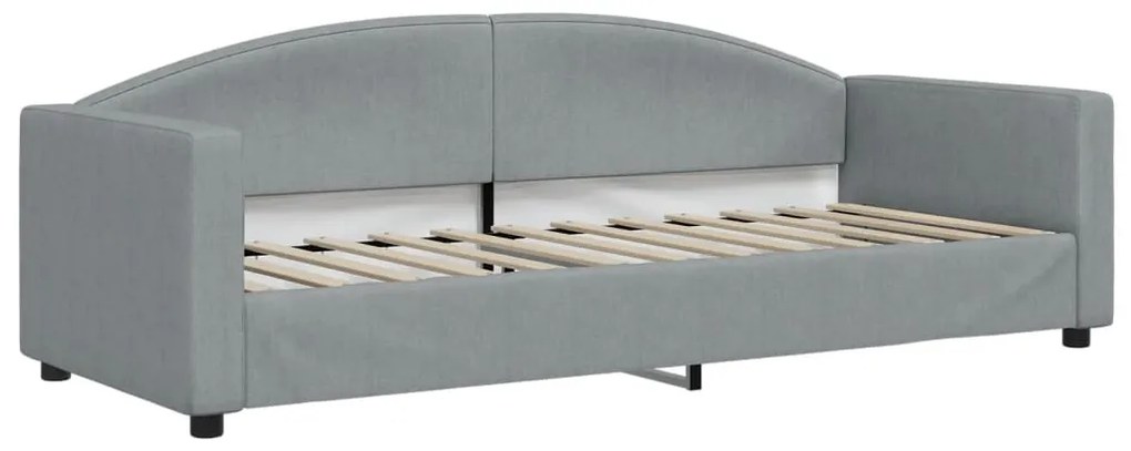 Sofá-cama c/ gavetão e colchões 80x200 cm tecido cinzento-claro