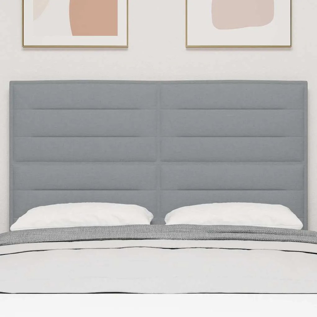 Cabeceira Design Linhas Cinza Claro 140 cm Tecido
