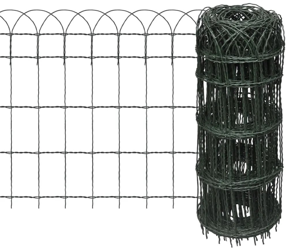 141074 vidaXL Cerca divisória para jardim em ferro revestido a pó 25x0,65 m