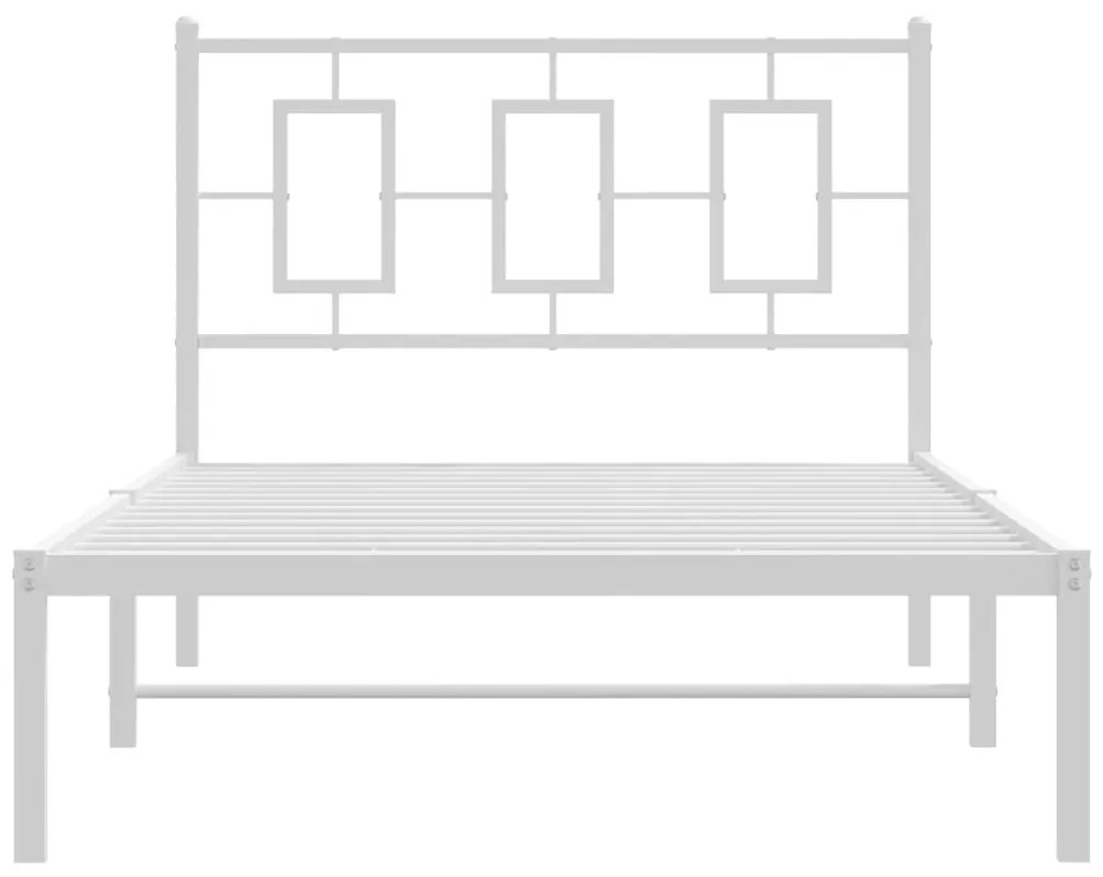 Estrutura de cama com cabeceira 100x190 cm metal branco