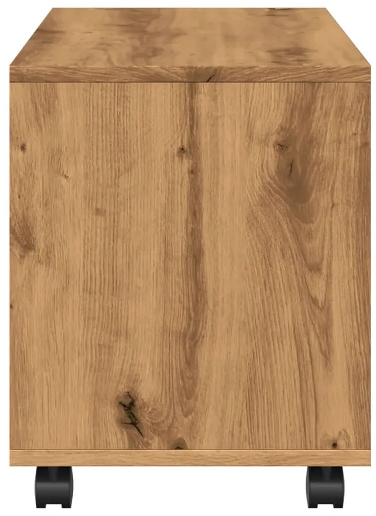 Móvel c/ rodas 72x33x42,5 cm deriv. madeira carvalho artisiano