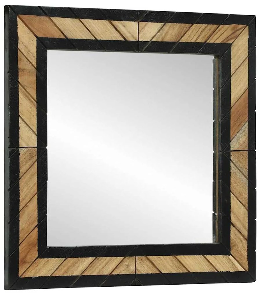 vidaXL Espelho de Parede Retangular Preto e Marrom 50 x 2 x 50 cm