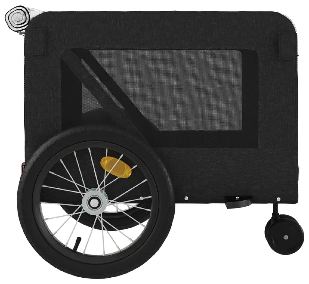 Reboque bicicleta p/ animais tecido oxford/ferro preto