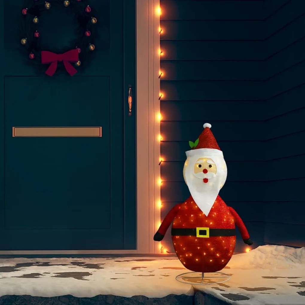 328498 vidaXL Pai Natal decorativo com luzes LED tecido de luxo 90 cm