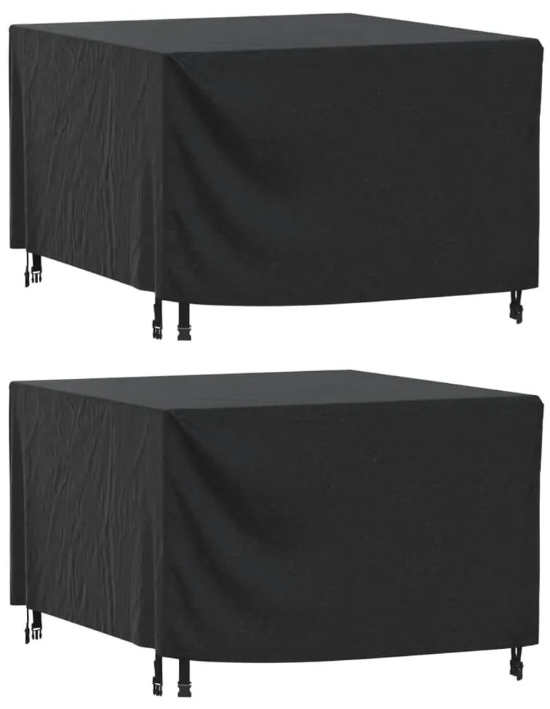 vidaXL Capas móveis de jardim 2pcs 113x113x73cm impermeável 420D preto