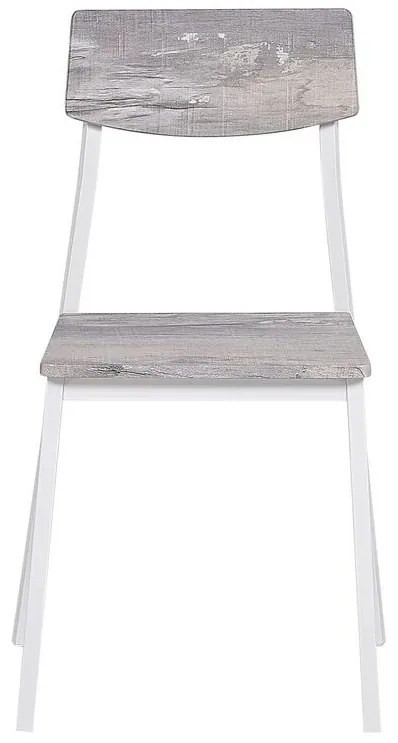 Conjunto de refeição 4 lugares cinzento e branco BISMARCK Beliani