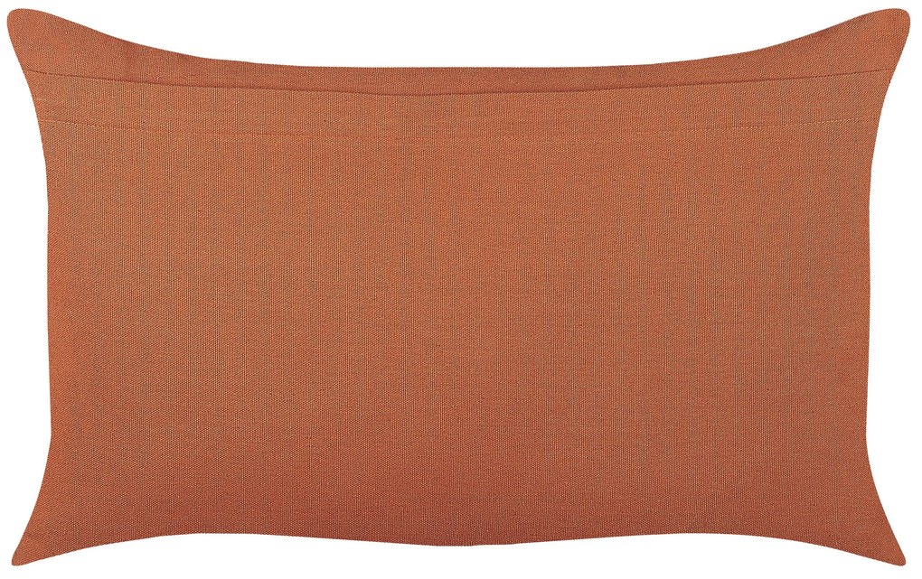 Almofada decorativa padrão geométrico em algodão laranja 35 x 55 cm ORLAYA Beliani