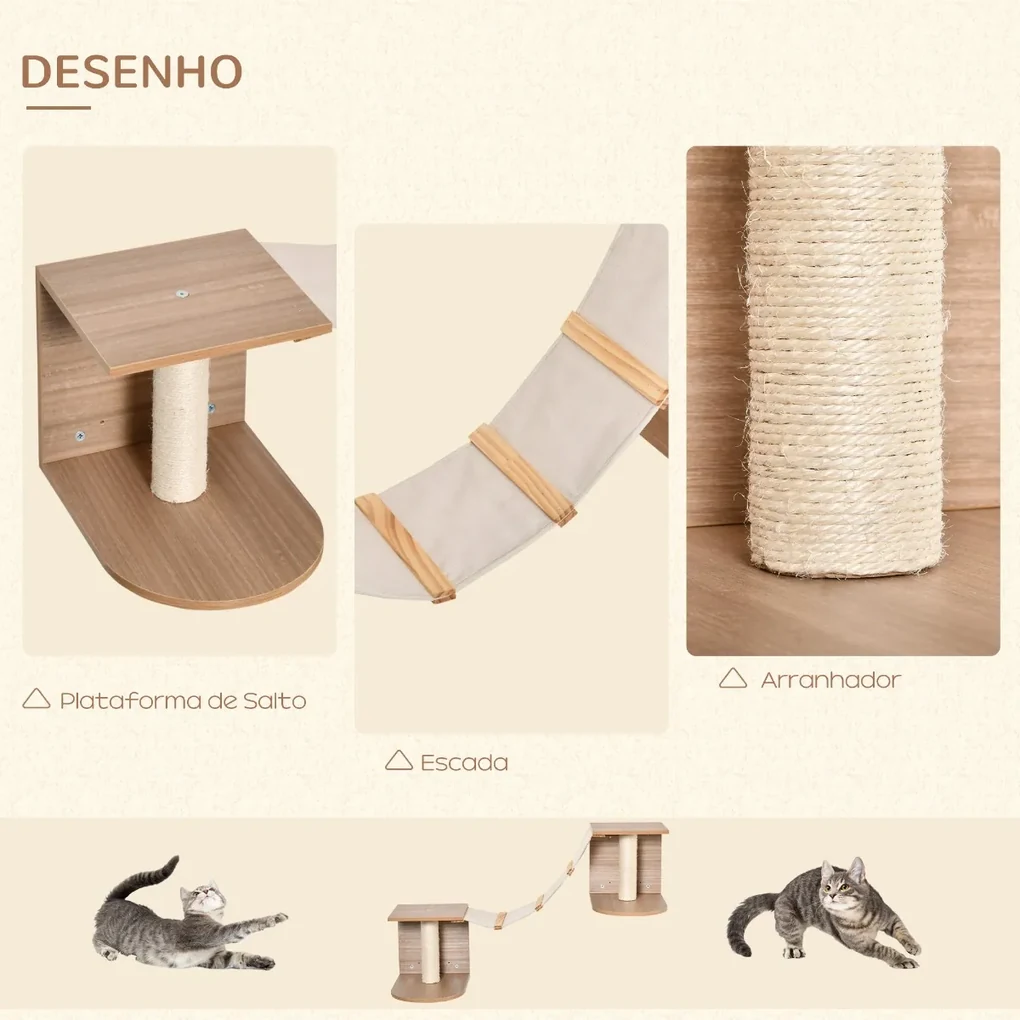 Prateleiras de Parede para Gatos Escadas de Tecido para Gatos com ...
