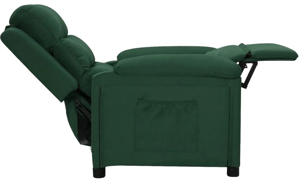 Poltrona reclinável tecido verde-escuro