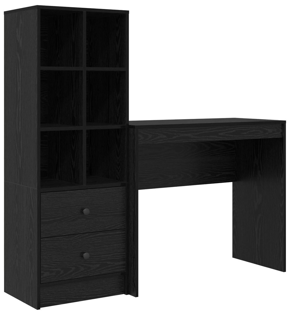 Mesa com Armazenamento Carvalho Preto Madeira Engenharia