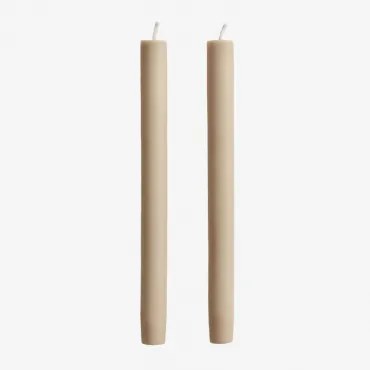 Pack De 2 Velas Decorativas Soraia Tapioca Bege - Sklum