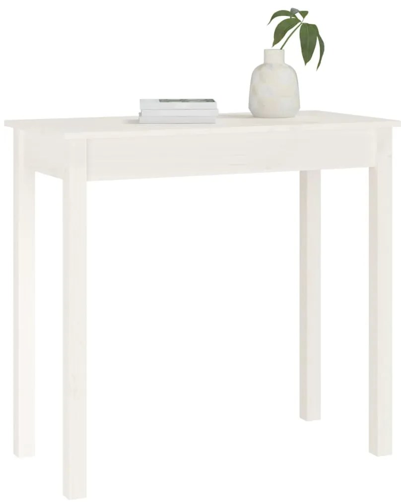 Mesa consola 80x40x75 cm madeira de pinho maciça branco