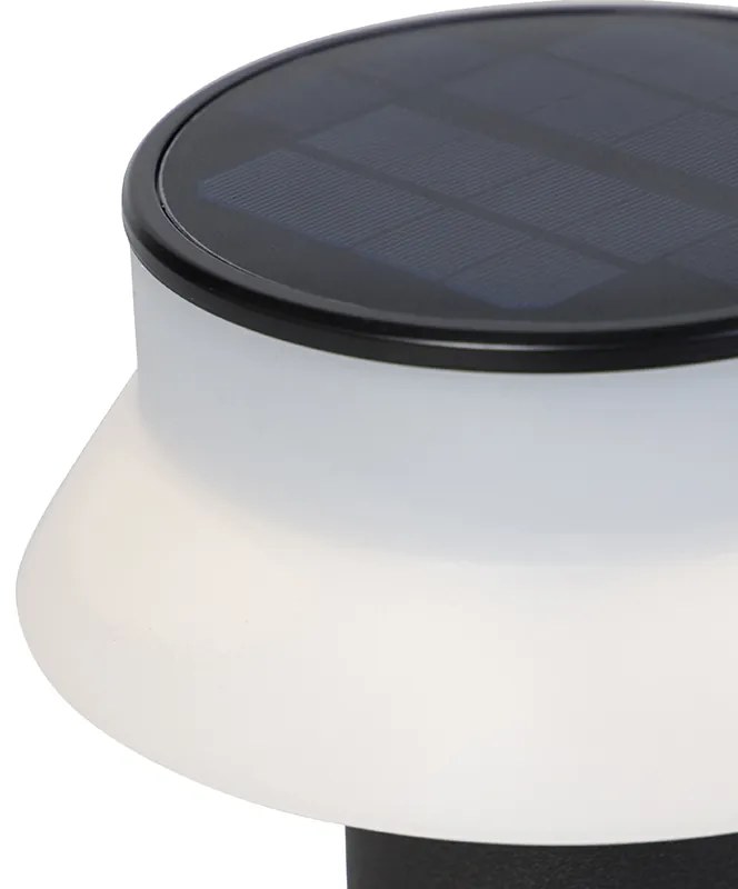 Candeeiro de pé exterior preto com LED e dimmer IP55 solar - Felice Moderno