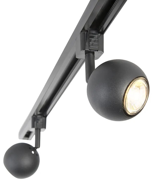 LED Sistema de trilhos moderno inteligente preto monofásico com 3 GU10 Wi-Fi - Gissi Moderno