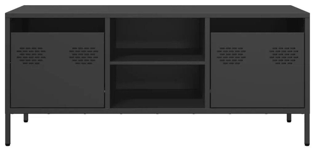 Móvel de TV 101,5x39x43,5 cm aço laminado a frio preto