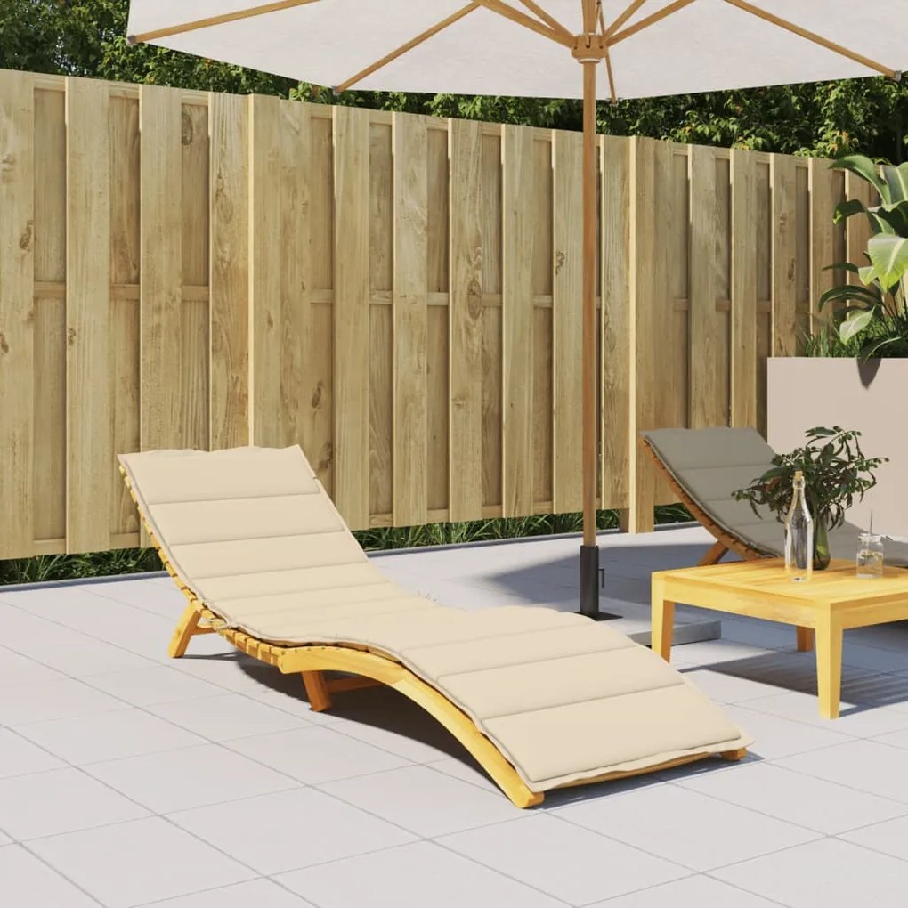 vidaXL Almofadão p/ espreguiçadeira 200x50x3 cm tecido oxford bege