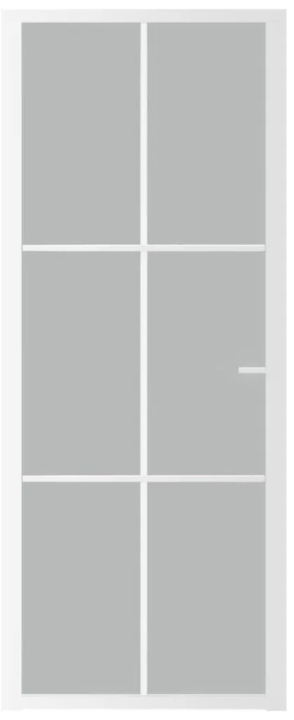 Porta de interior 83x201,5 cm vidro e alumínio branco mate
