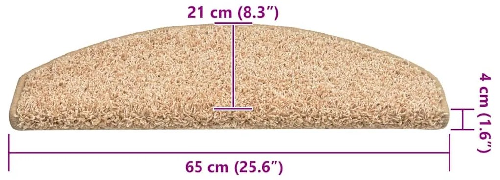 Tapetes de escadas 30 pcs 65x21x4 cm dourado
