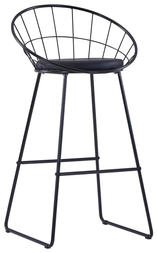 Bancos de bar 2 pcs couro artificial preto