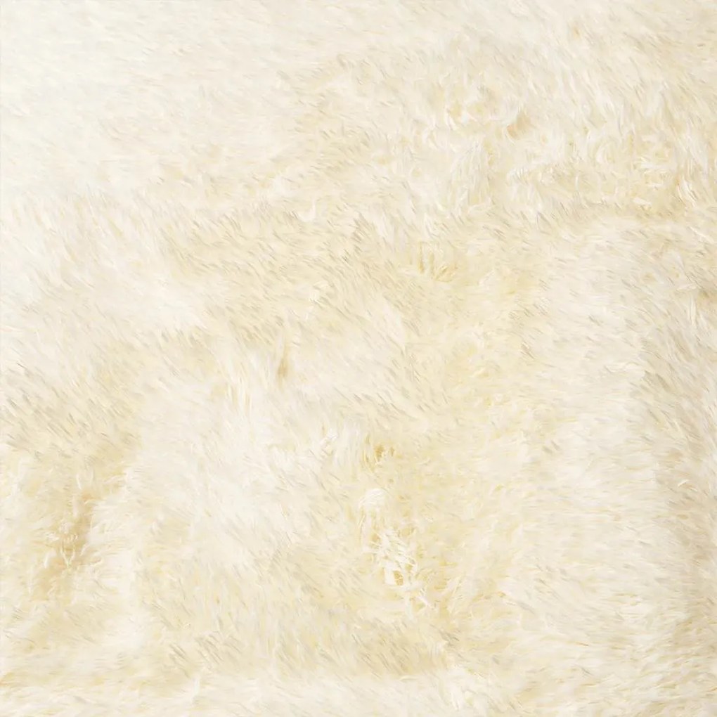 Tapete shaggy de pelo alto NAVARRA 200x290 cm poliéster creme