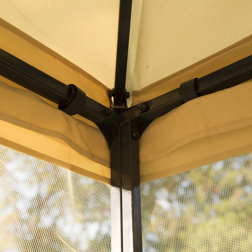 Pérgola de Jardim 300x300x265 cm Pérgola de Exterior com Teto Duplo Mo