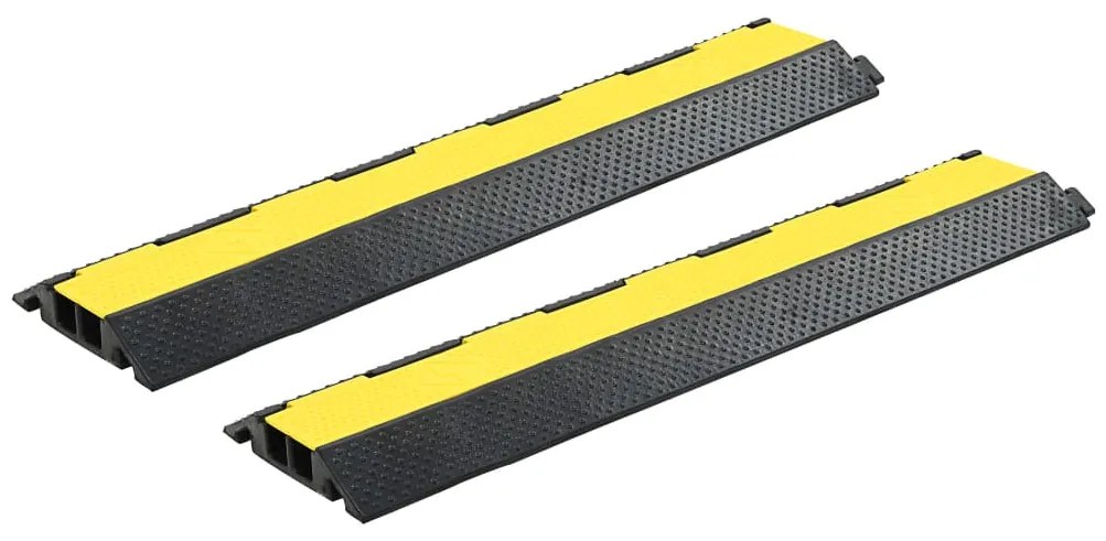 Rampas protetoras de cabos 2 pcs 2 canais borracha 101,5 cm