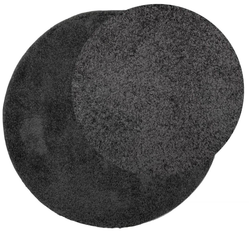 Tapete shaggy de pelo alto PAMPLONA Ø 120 cm antracite