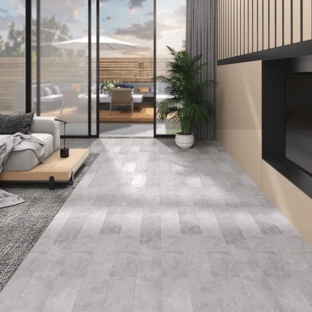 146605 vidaXL Tábuas soalho PVC não-autoadesivo 5,26 m² 2 mm cinzento terra