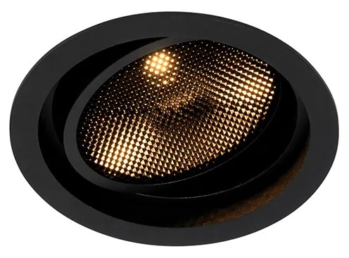 LED Foco embutido inteligente preto ajustável Incl. Wifi GU10 111mm - Coop 111 Honey