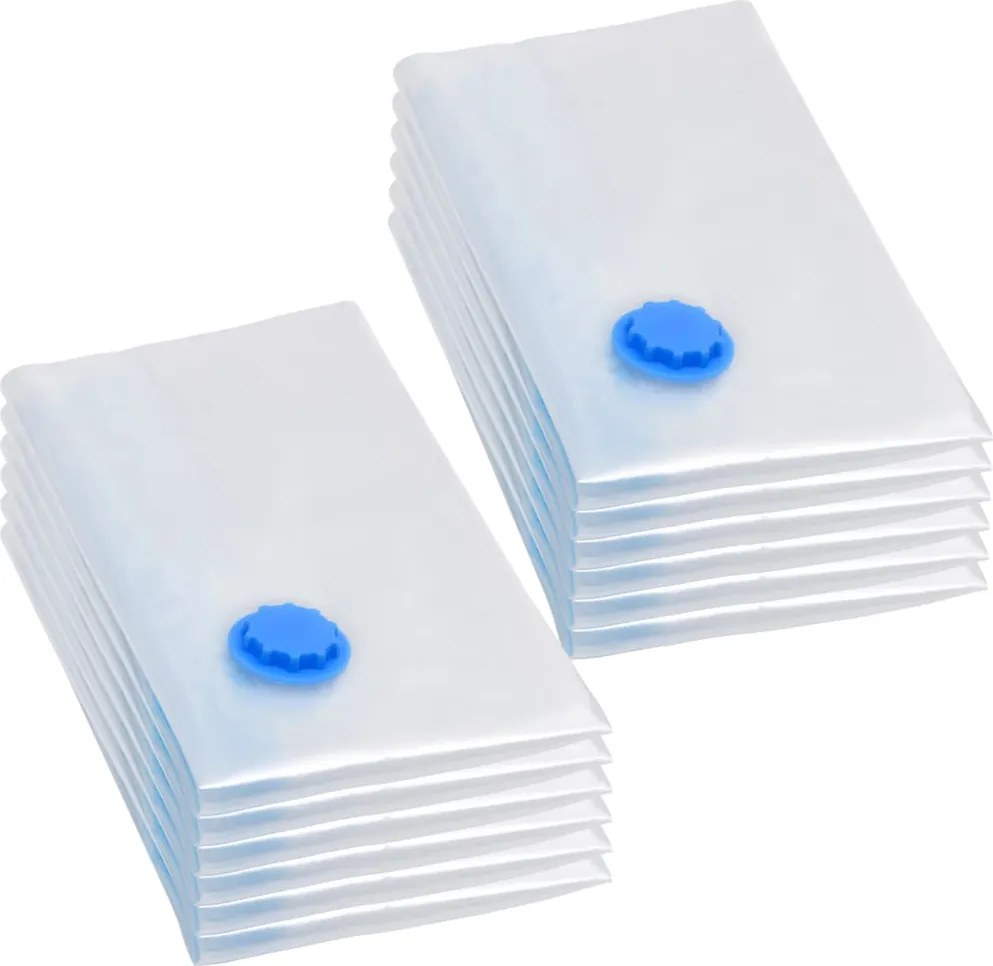 vidaXL Sacos para arrumação de roupas a vácuo 80x60 cm 10 pcs
