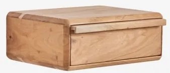 Pack De 2 Mesas De Cabeceira Flutuantes 40x30 Cm Em Madeira De Acácia Nordilan Castanho Acácia Rústico - Sklum