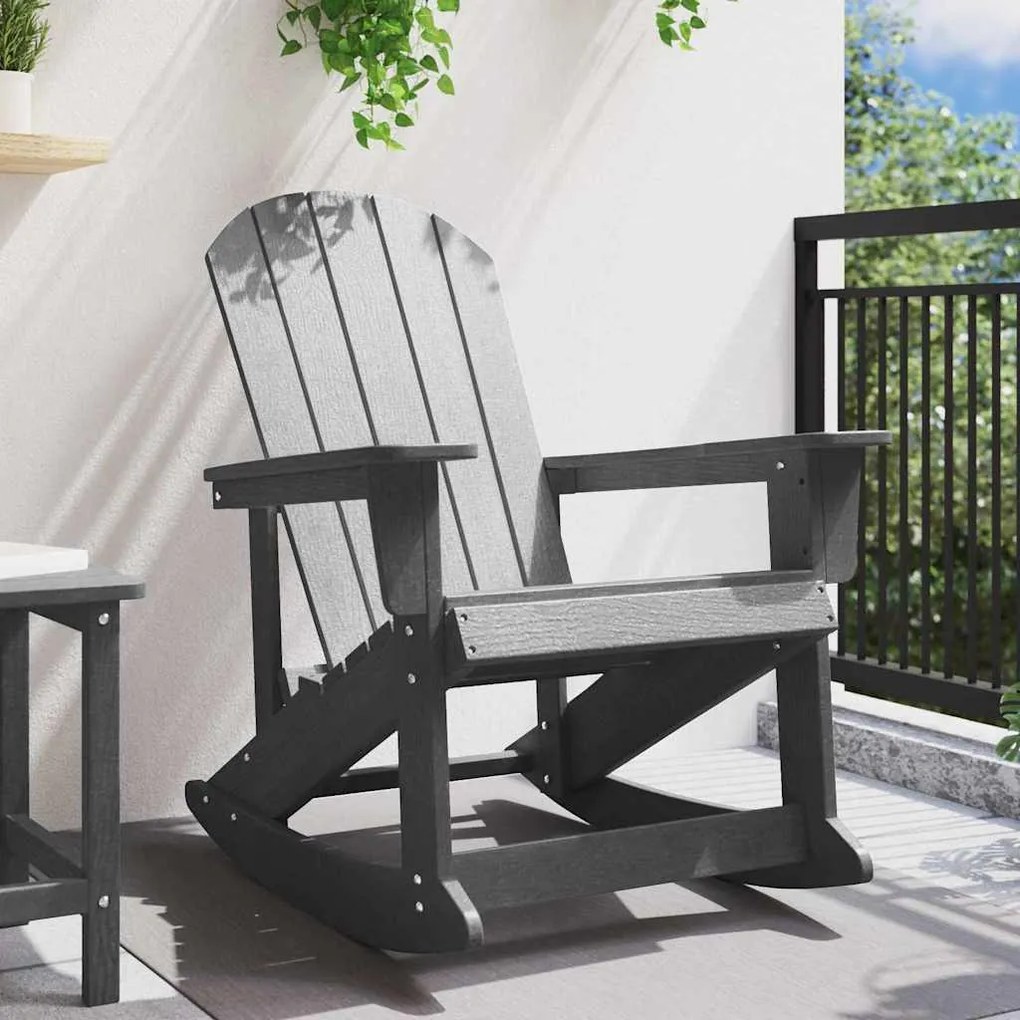 Cadeira de balanço Adirondack Cinzento-Claro 73.5x92x90 cm HDPE