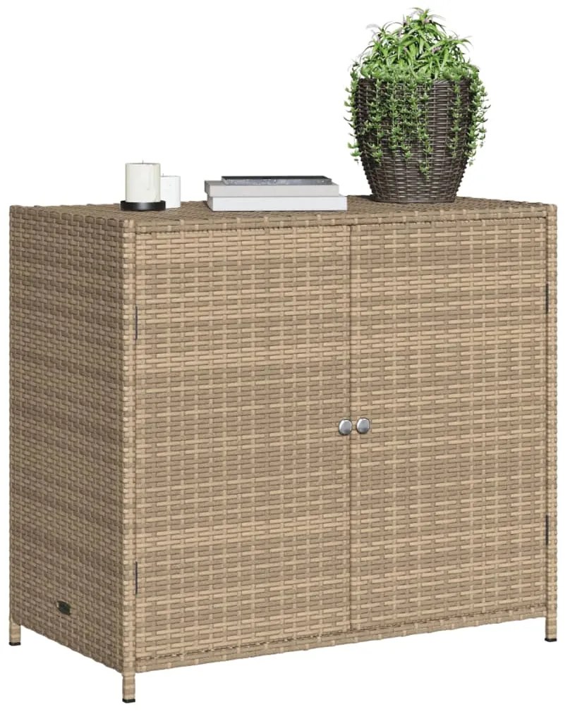 Armário de arrumação p/ jardim 83x45x76 cm vime PE bege