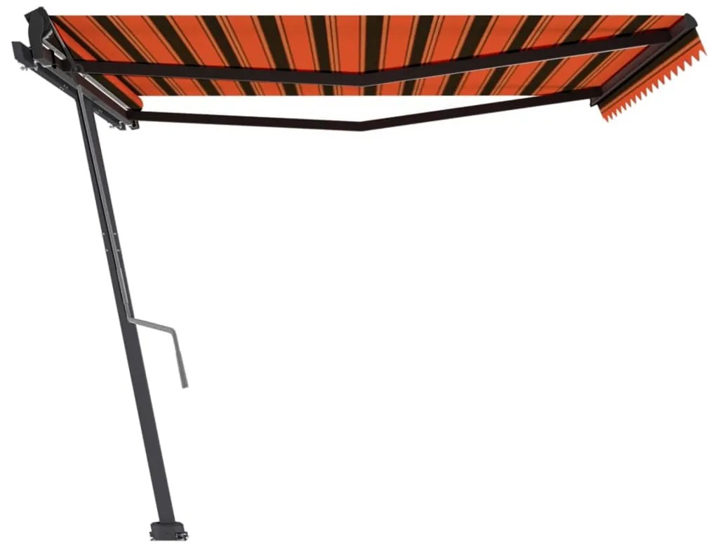 Toldo retrátil manual independente 450x350cm laranja e castanho