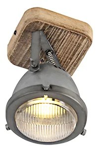 LED Projetores inteligentes em aço com madeira, incl. Wi-Fi GU10 ajustável - Emado Industrial