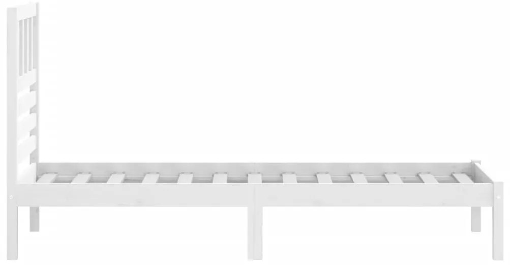 Cama sem colchão 75x190 cm madeira de pinho maciça branco
