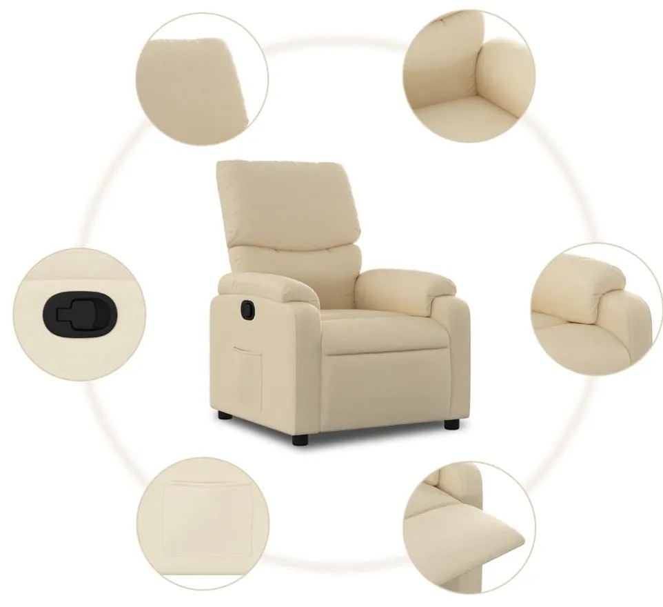 Poltrona reclinável tecido cor creme