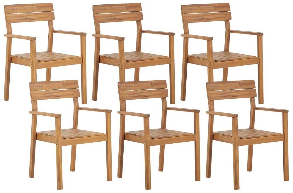 Conjunto de 6 cadeiras em madeira de acácia clara FORNELLI Beliani