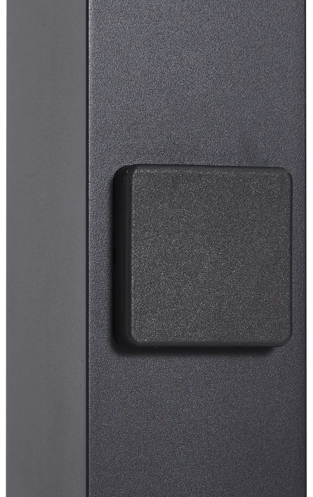 Luminária de Poste Exterior Moderna Preta com Vidro Fumado 50cm com Sensor Crepuscular IP44 - Denmark