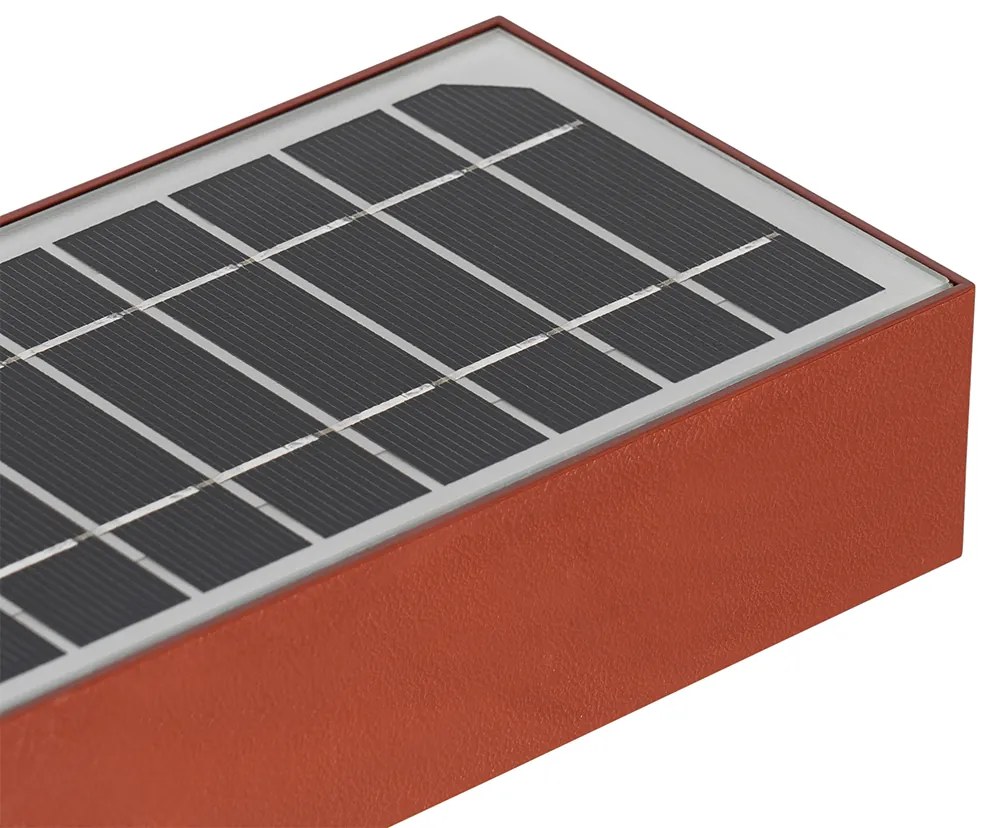 Candeeiro de parede exterior vermelho com luz regulável e sensor solar - Kayo