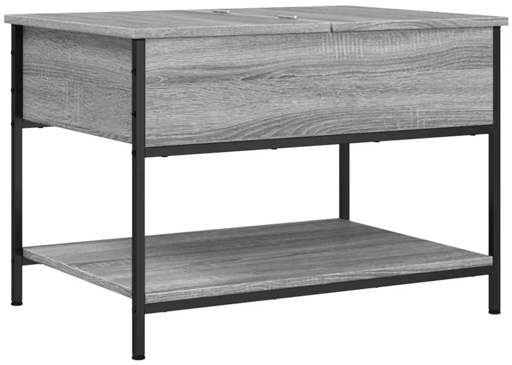 Mesa de centro 70x50x50 cm deriv. madeira/metal cinzento sonoma