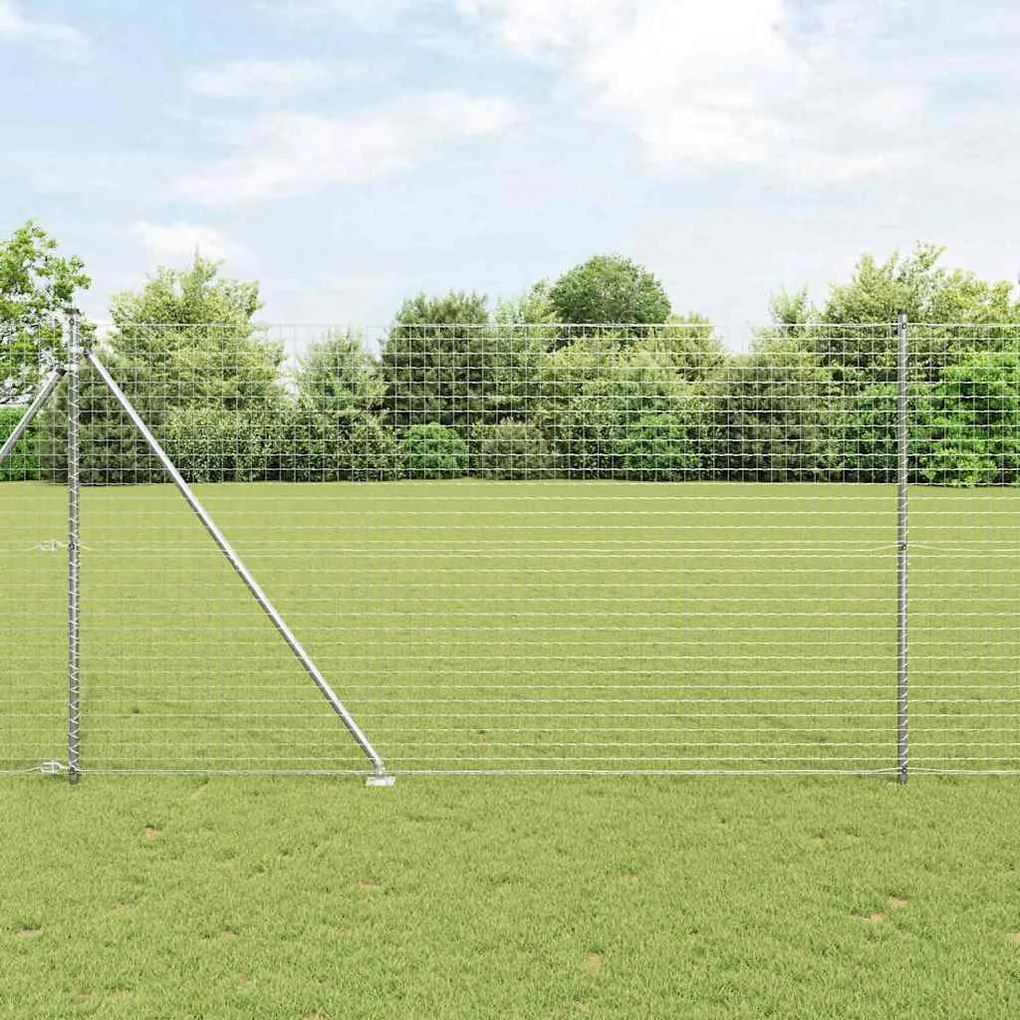 vidaXL Postes de Cerca com Ponta - 52 peças Ø32mm, 170cm, em Aço Galvanizado.