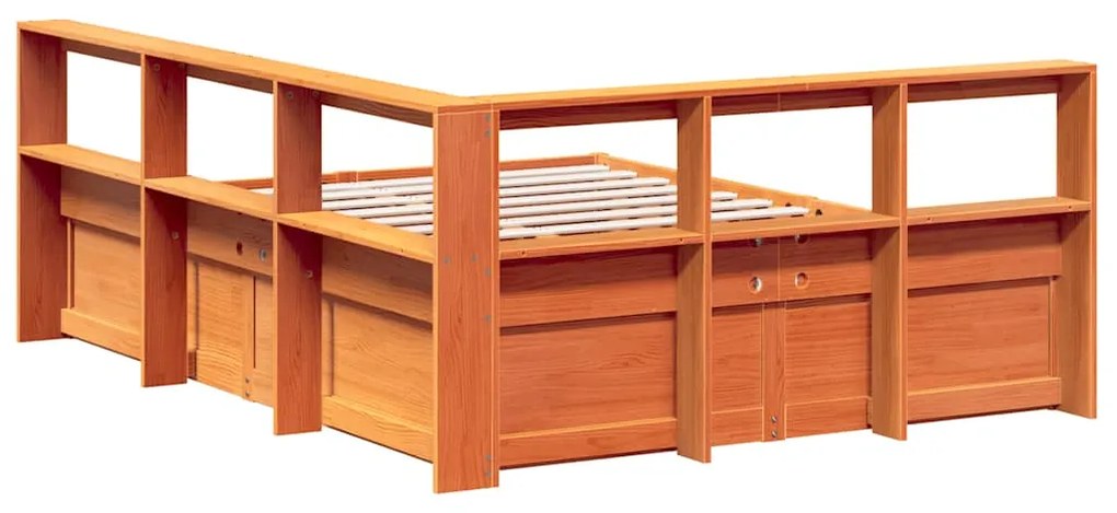 Cama com estante sem colchão 160x200 cm pinho maciço