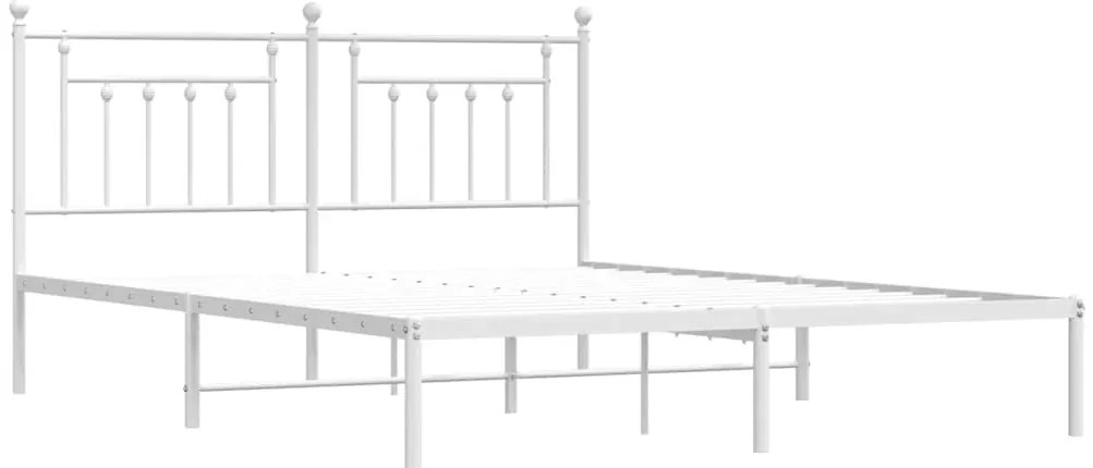 Estrutura de cama com cabeceira 183x213 cm metal branco