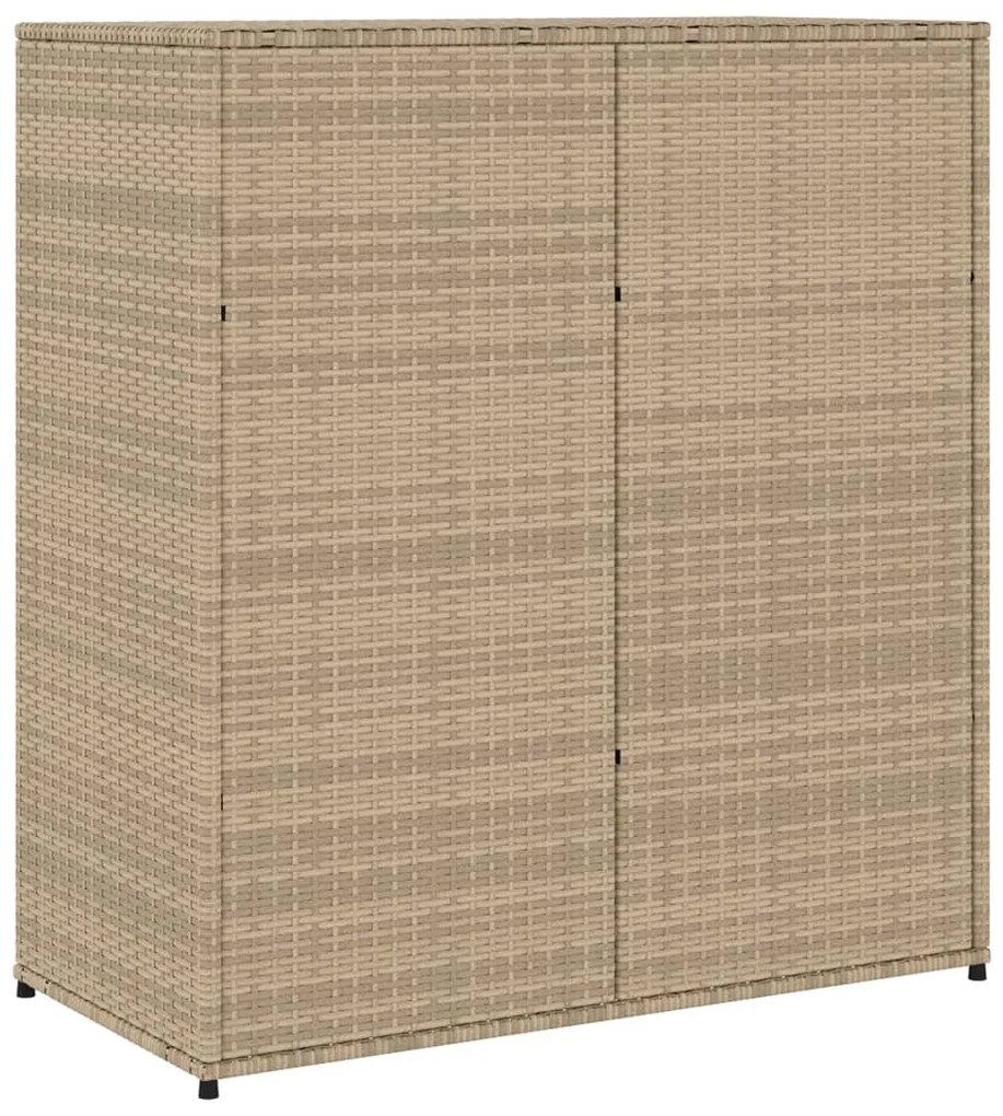 Armário de arrumação para jardim 105x55x113 cm vime PE bege