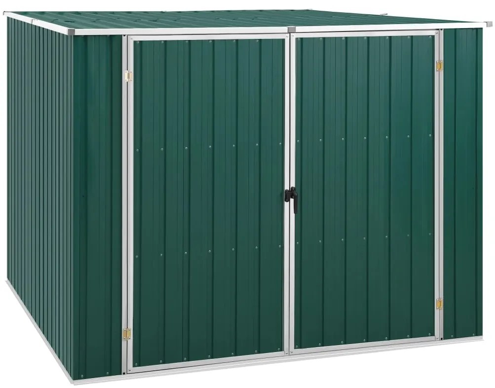 vidaXL Abrigo de jardim 195x198x159 cm aço galvanizado verde