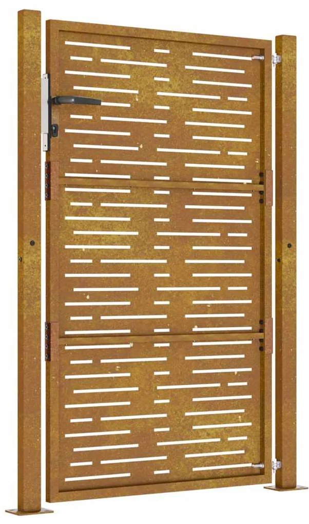 Portão de jardim 105x155 cm aço corten design quadrados